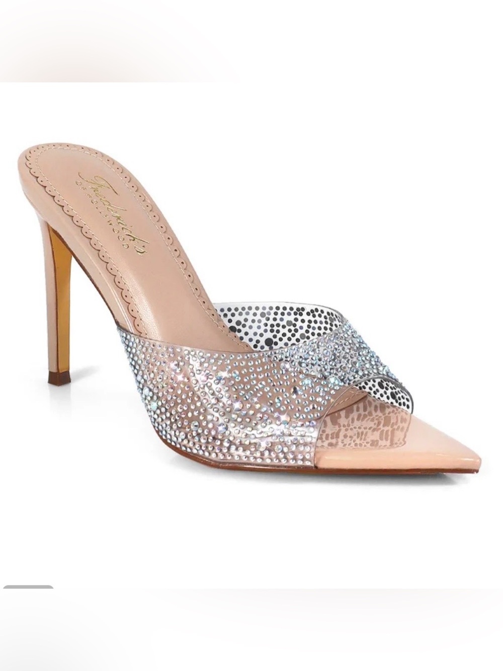 Anne Michelle NWT Crystal Embellished Mule - Nude 8